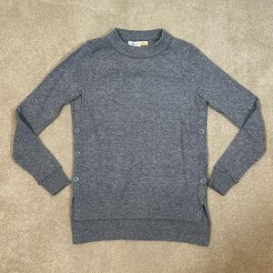 C&C California Grey Side Buttons Hi Low Wool Alpaca Blend Women Sweater Size XS